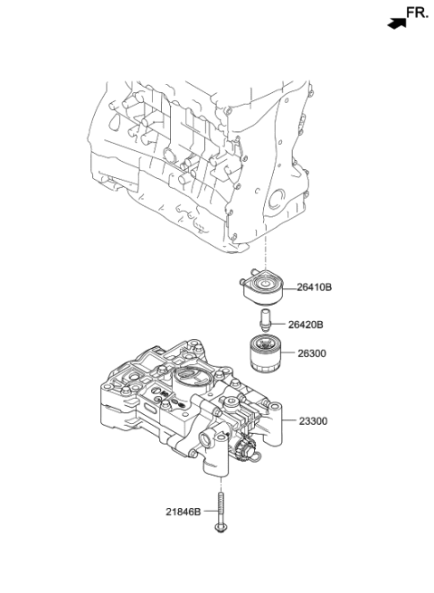 2020 Hyundai Veloster N Front Case & Oil Filter Diagram