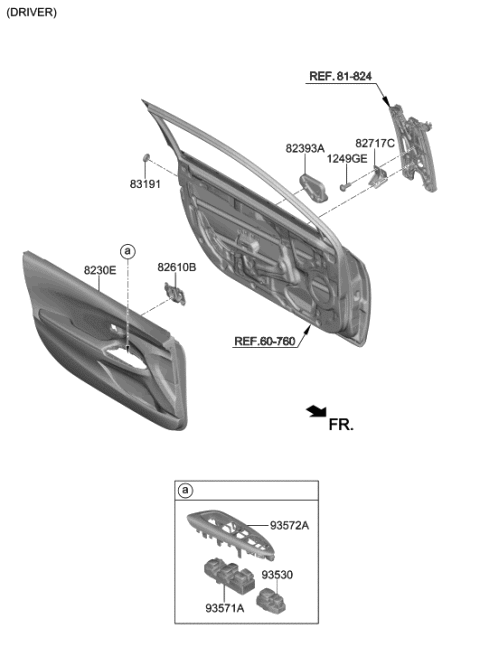 2022 Hyundai Veloster N Switch Assembly-Mirror Remote Control Diagram for 93530-J3050-4X