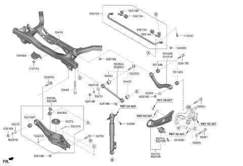 2022 Hyundai Veloster N Arm Assembly-RR Trailing Arm,LH Diagram for 55270-K9000