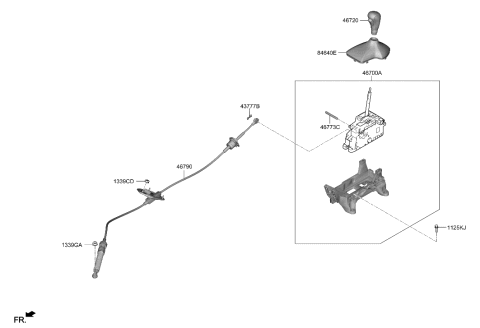 2019 Hyundai Veloster N Lever Assembly-Atm Diagram for 46700-K9110