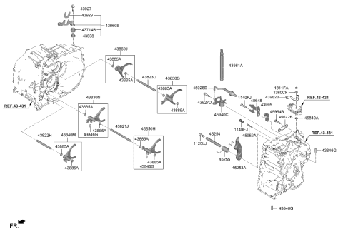 2021 Hyundai Veloster N Gear Shift Control-Manual Diagram 2