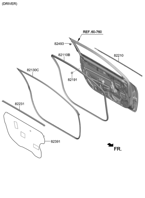 2020 Hyundai Veloster N Front Door Moulding Diagram 1