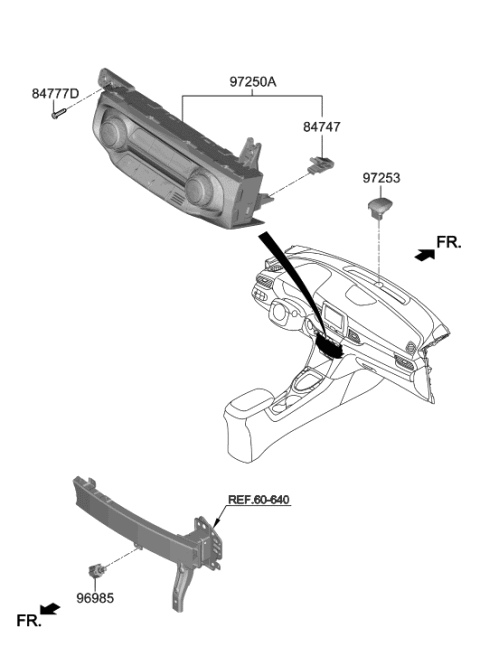 2021 Hyundai Veloster N Heater Control Assembly Diagram for 97250-K9220-YPN