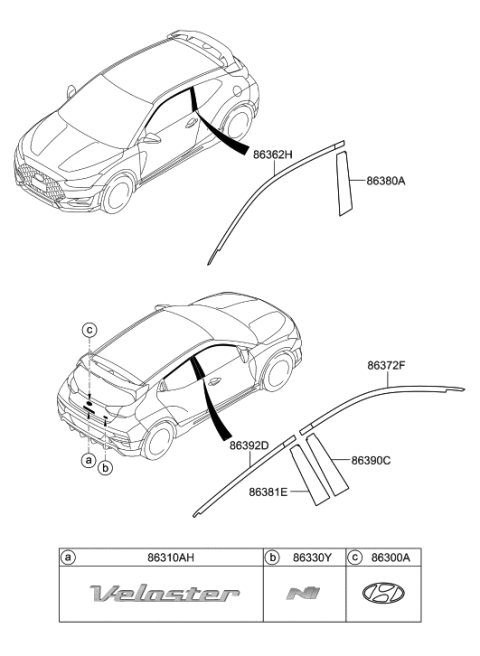 2020 Hyundai Veloster N Emblem Diagram