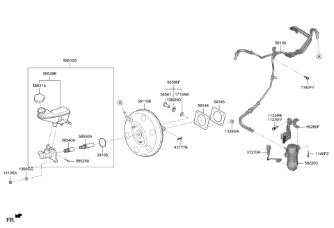 2021 Hyundai Veloster N Hose Assembly-Brake Booster Vacuum Diagram for 59130-K9100