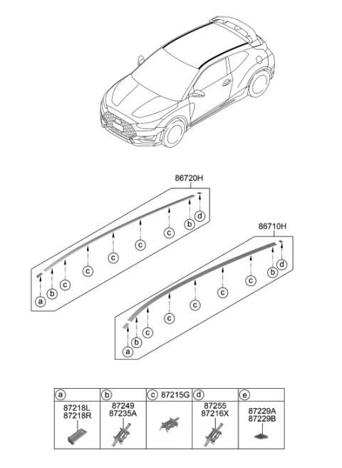 2019 Hyundai Veloster N Roof Garnish & Rear Spoiler Diagram 1