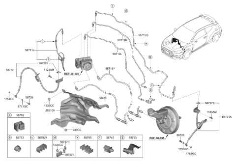 2006 Hyundai Elantra Hose-Brake Front,LH Diagram for 58731-K9000