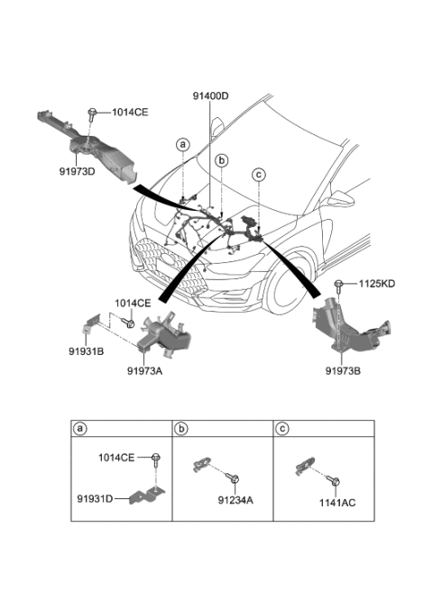 2022 Hyundai Veloster N WIRING ASSY-CONTROL Diagram for 91410-K9081