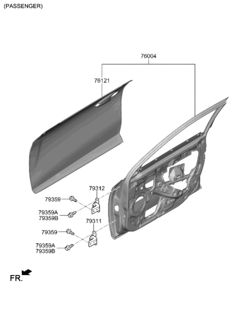 2022 Hyundai Veloster N Panel-Front Door Outer,RH Diagram for 76121-J3000