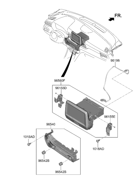 2022 Hyundai Veloster N Head Unit Assembly-Avn Diagram for 96560-K9700-MPP