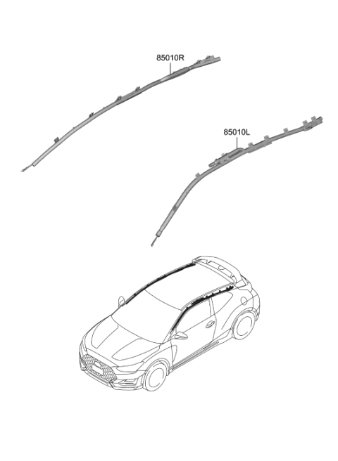 2018 Hyundai Sonata Hybrid Curtain Air Bag Module,RH Diagram for 80420-J3000