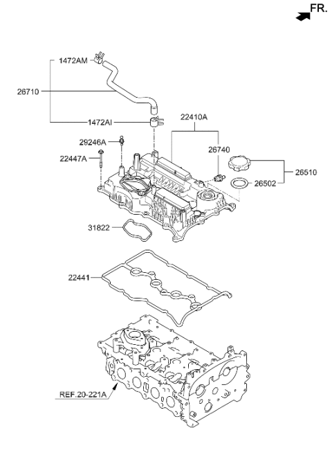 2020 Hyundai Veloster N Rocker Cover Diagram