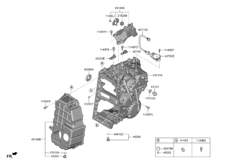 2021 Hyundai Veloster N Bracket-Trnasmission Support Diagram for 43120-2N000