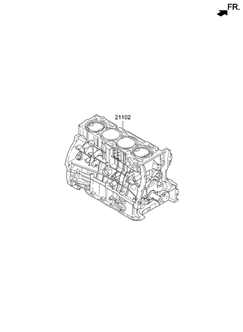 2020 Hyundai Veloster N Engine Assembly-Short Diagram for 2T03T-2GA06-F