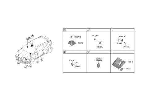 2006 Hyundai Elantra Module Assembly-Air Bag Control Diagram for 95910-K9150