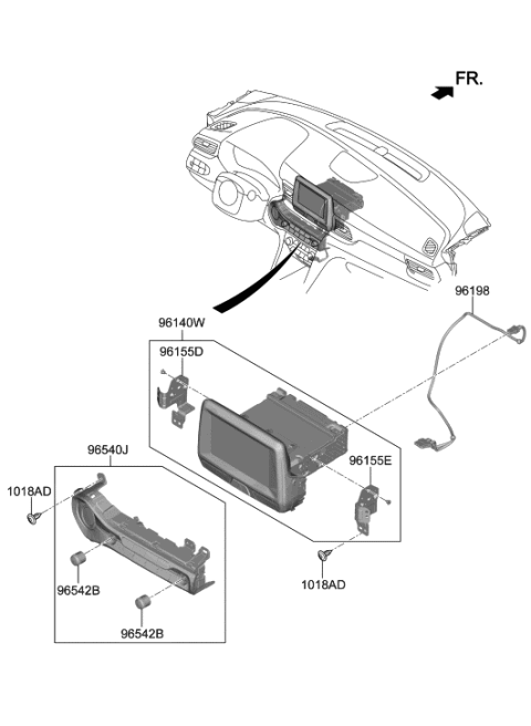 2019 Hyundai Veloster N Keyboard Assembly Diagram for 96540-J3000-MPP