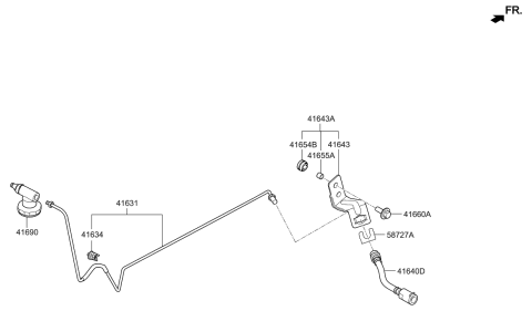 2006 Hyundai Elantra Hose Assembly-Clutch Diagram for 41640-S0000