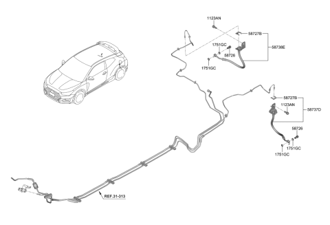 2022 Hyundai Veloster N Brake Fluid Line Diagram 2