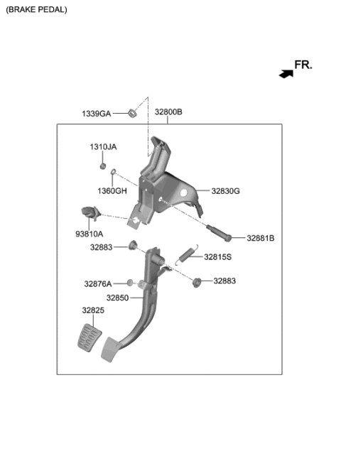 2021 Hyundai Veloster N Pedal Assembly-Brake Diagram for 32800-S0110