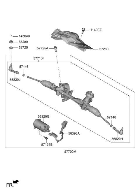 2021 Hyundai Veloster N Power Steering Gear Box Diagram