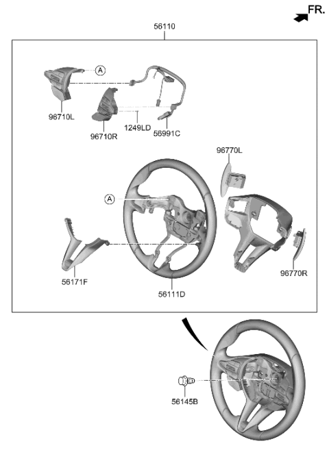 2018 Hyundai Sonata Hybrid Switch Assembly-Paddle Shift,LH Diagram for 96770-K9000