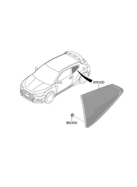 2022 Hyundai Veloster N Quarter Window Diagram