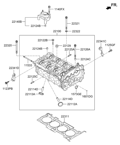 2022 Hyundai Veloster N Head Assembly-Cylinder Diagram for 5T01T-2GA01-F