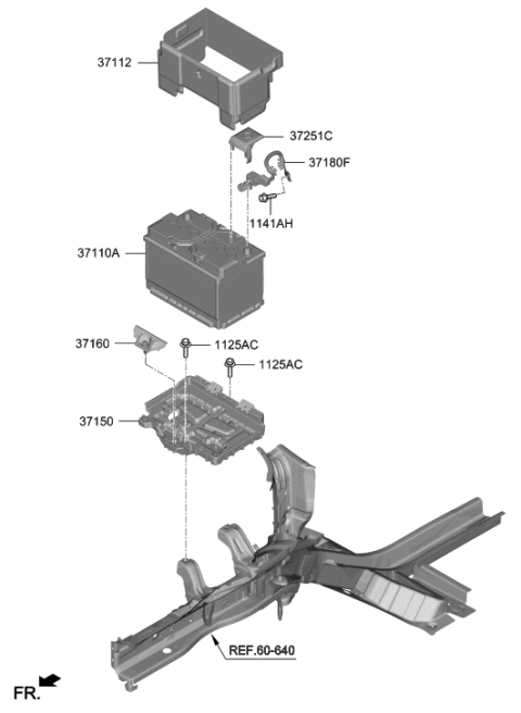 2020 Hyundai Veloster N Battery Sensor Assembly Diagram for 37180-K9000