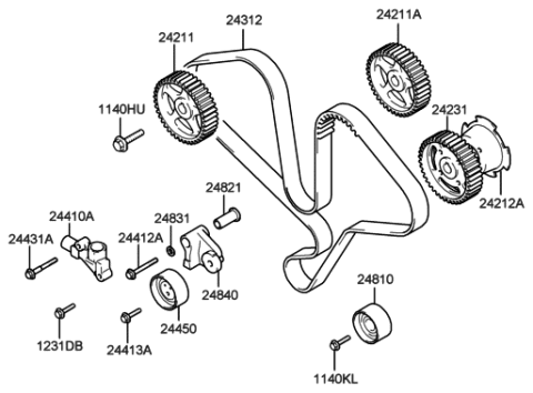 2005 Hyundai XG350 Sprocket-Camshaft Diagram for 24211-39000