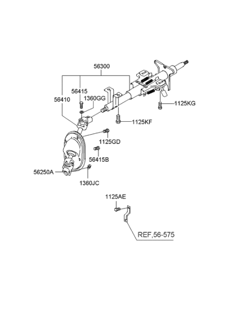 2004 Hyundai XG350 Steering Column & Shaft Diagram