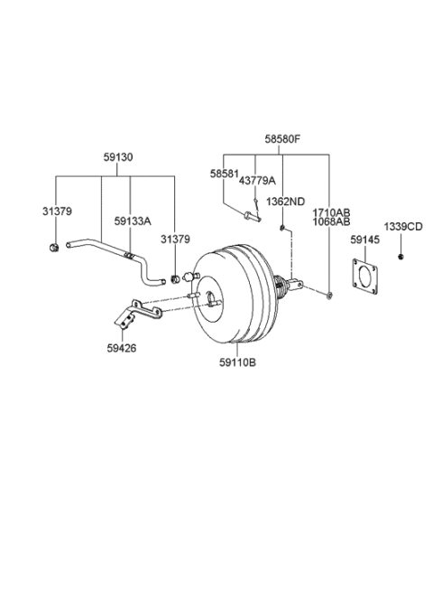 2002 Hyundai XG350 Bracket Assembly Diagram for 59115-38000