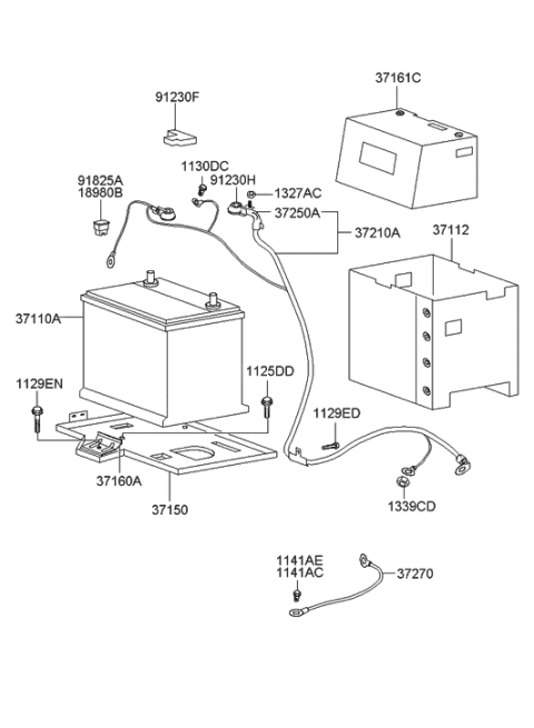 2002 Hyundai XG350 Battery Diagram