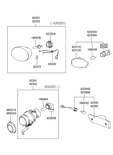 2004 Hyundai XG350 Body Side Lamp Diagram