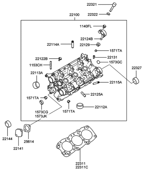 2002 Hyundai XG350 Cylinder Head Diagram 2