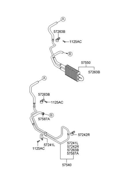 2004 Hyundai XG350 Tube Assembly-Oil Cooler Diagram for 57550-39000