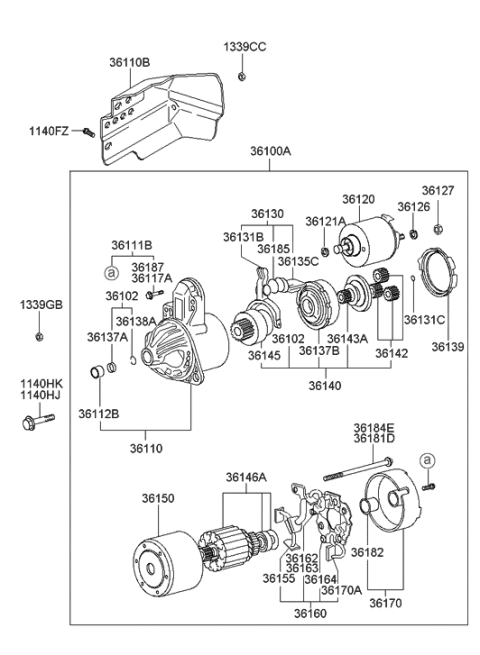 2023 Hyundai Elantra Yoke Assembly-Starter Diagram for 36160-38040