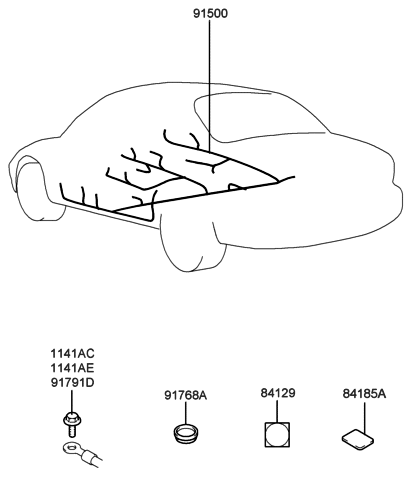 2022 Hyundai Elantra Wiring Assembly-Floor Diagram for 91501-39672