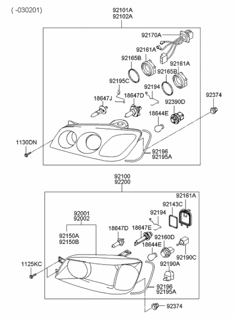 2023 Hyundai Elantra Bulb-Halogen Diagram for 18647-55007-L