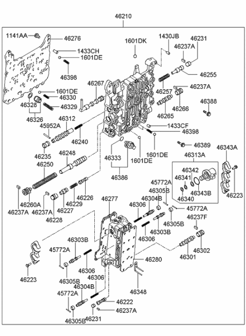 2004 Hyundai XG350 Transmission Valve Body Diagram 1