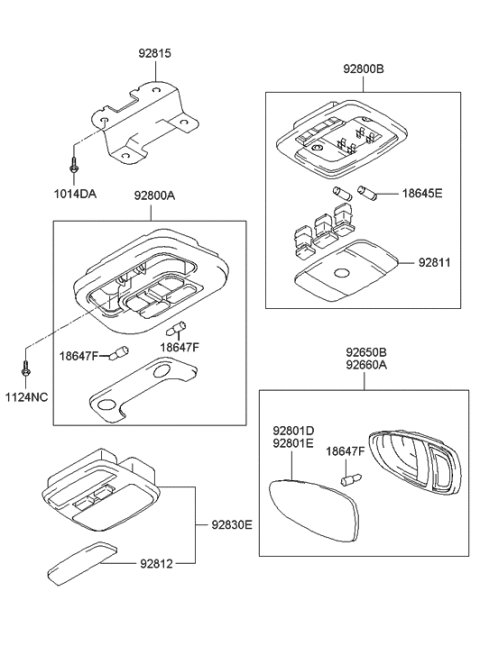2023 Hyundai Elantra Rear Personal Lamp Assembly, Right Diagram for 92660-39000-ZQ