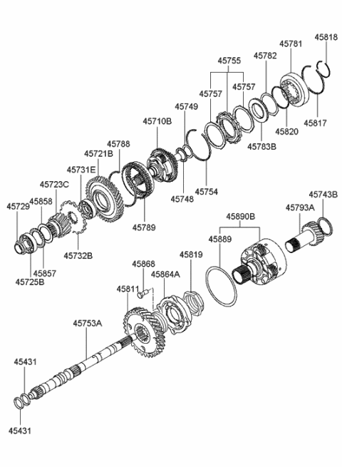 2000 Hyundai XG300 Transaxle Gear - Auto Diagram 1