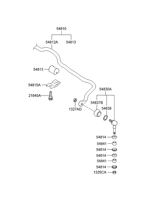 2005 Hyundai XG350 Front Stabilizer Bar Diagram