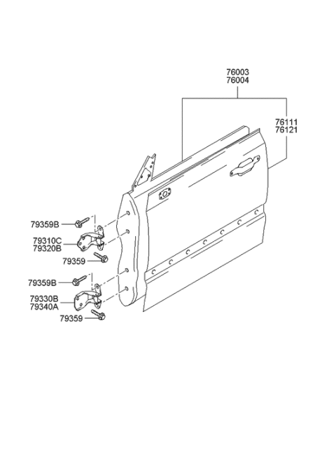 2004 Hyundai XG350 Panel-Front Door Diagram