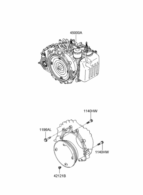 2023 Hyundai Elantra Ata & Torque Converter Assembly Diagram for 45000-39502
