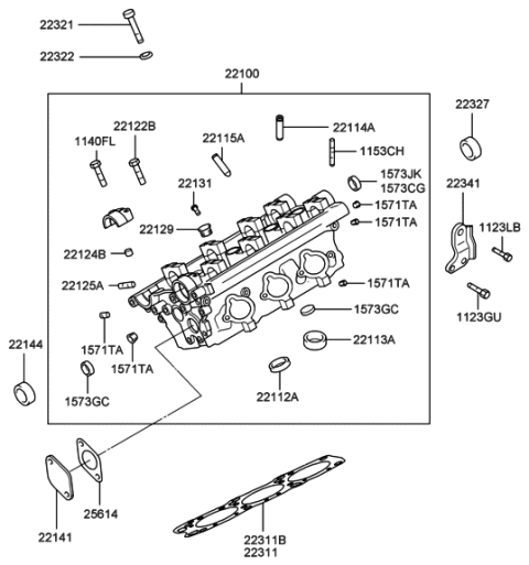 2001 Hyundai XG300 Gasket-Cylinder Head Diagram for 22311-39000