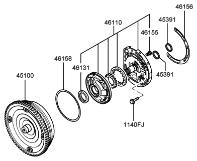 2000 Hyundai XG300 Converter Assembly-Torque Diagram for 45100-39400