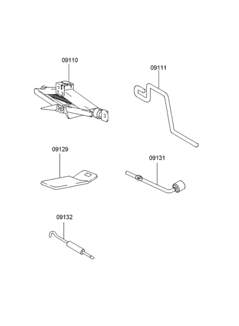 2005 Hyundai XG350 Jack Assembly Diagram for 09110-37500