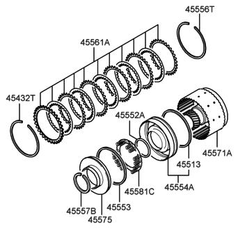 2001 Hyundai XG300 Transaxle Clutch - Auto Diagram 2