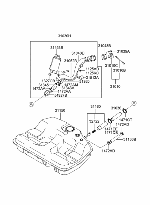 2001 Hyundai XG300 Fuel Tank Diagram 2