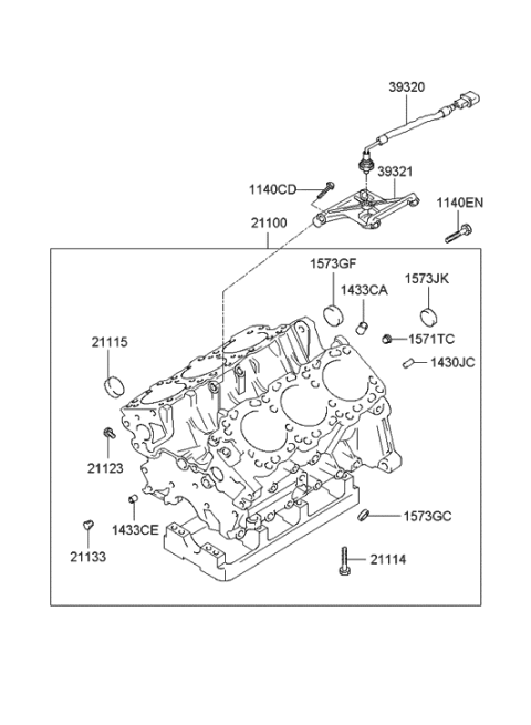 2003 Hyundai XG350 Sensor-Knock Diagram for 39320-35560